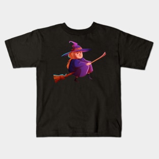 Witch Flying Kids T-Shirt